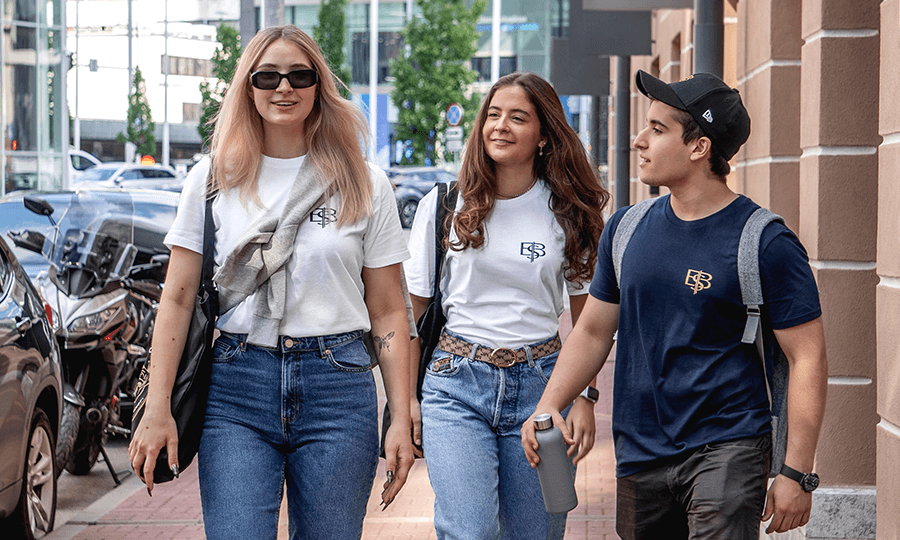 EBS Students walking on street