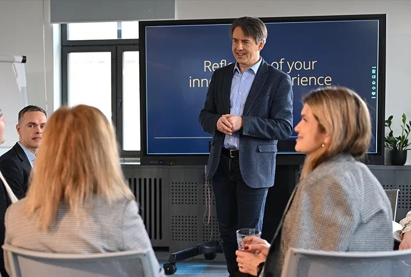 Masters lecturer in classroom